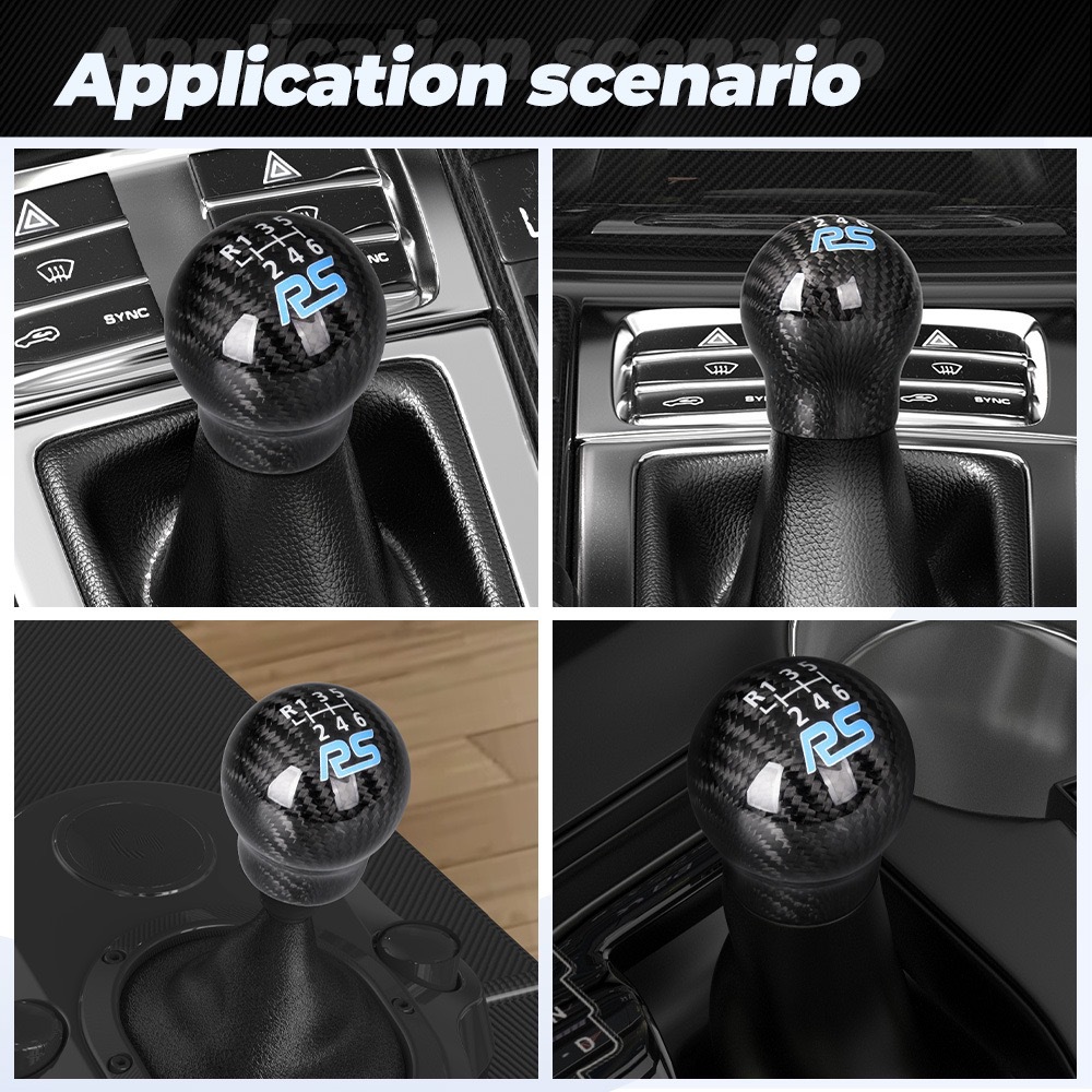 Car modification accessories RS carbon fiber gear shift knob ST6-speed shift knob suitable for Focus Fiesta