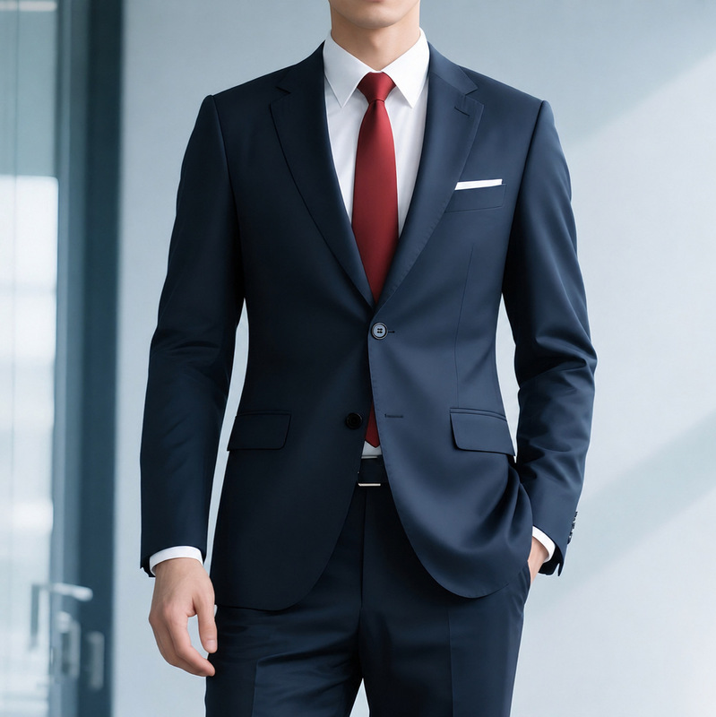 Special offer men's navy blue and black suit, business casual suit, slim fit formal wear, professional attire for work