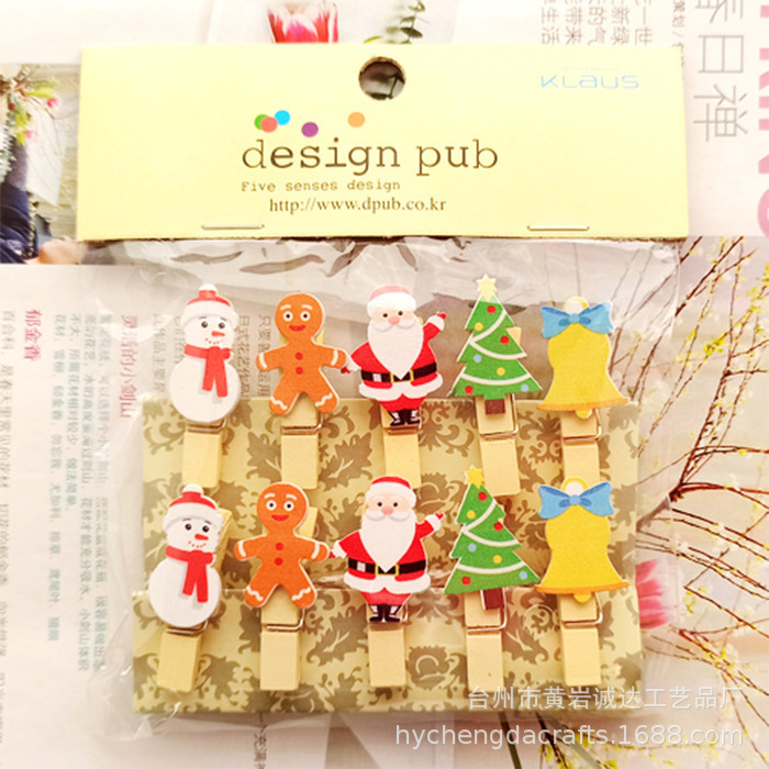 漫画のクリスマスギフト、ペンダント、写真壁、木製工芸品、ホームペンダント、カード、小さな木製クリップのコレクション|undefined