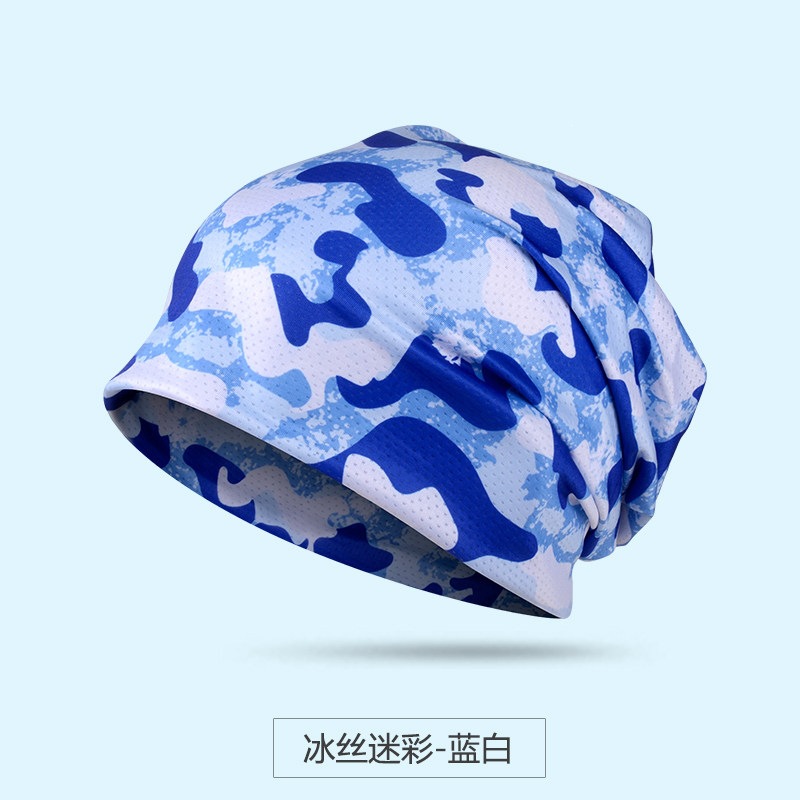 Nuevo sombrero de verano gorra fría delgada manga de seda de hielo secado rápido transpiración deportiva turbante de correr sombrero de dormir protector solar