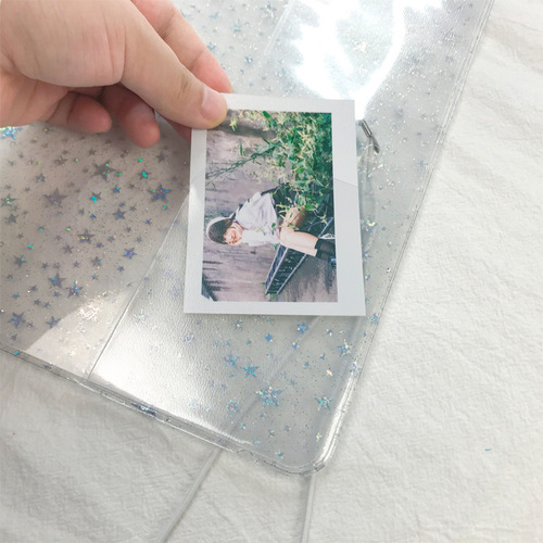 Ins style creative PP strap hand ledger color transparent pvc cover student notebook simple a5 loose-leaf book