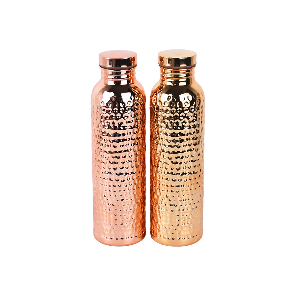Ayurvedic viaje hervidor de agua fría de grado alimenticio taza de agua deportiva portátil al aire libre taza de cobre se puede personalizar