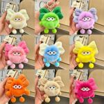 可爱蝴蝶结小煤球钥匙扣创意小饰品汽车毛绒挂件地摊小礼品批发