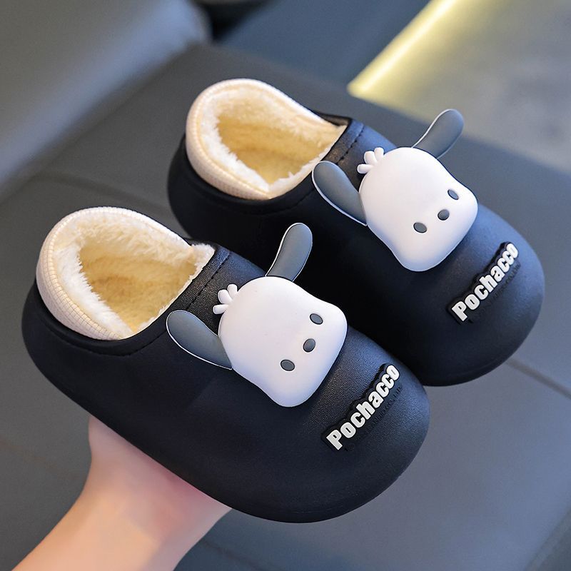 Sanlio2025 nuevo otoño invierno zapatillas de algodón para niños niñas calentamiento de veludo impermeable Melarot bolsas de tacones de algodón