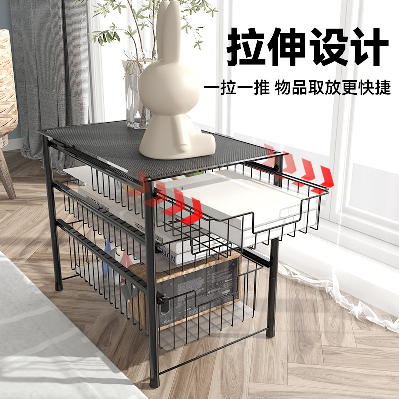 Rack de almacenamiento de piso de estilo nórdico transfronterizo hogar sala de estar multi-capa móvil deslizante cajón cesta de almacenamiento fábrica en stock