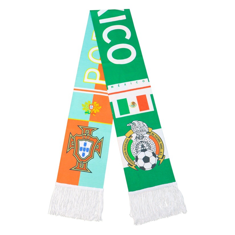 2023 fans scarf manufacturers polyester digital printing World Cup football fans scarf