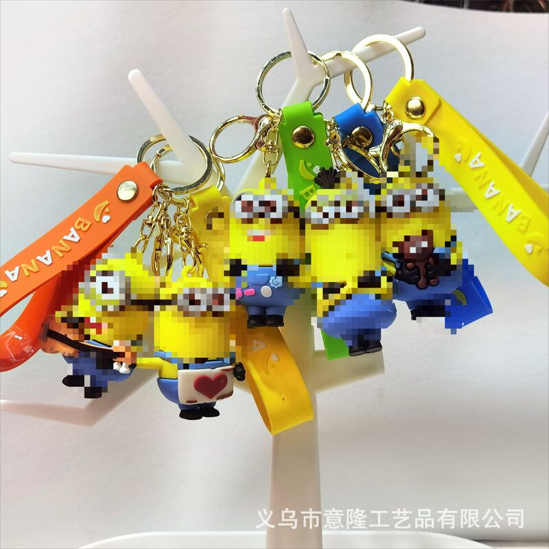 Cross-border Creative Anime Cartoon Minion Series Soft Rubber Keychain Small Gift