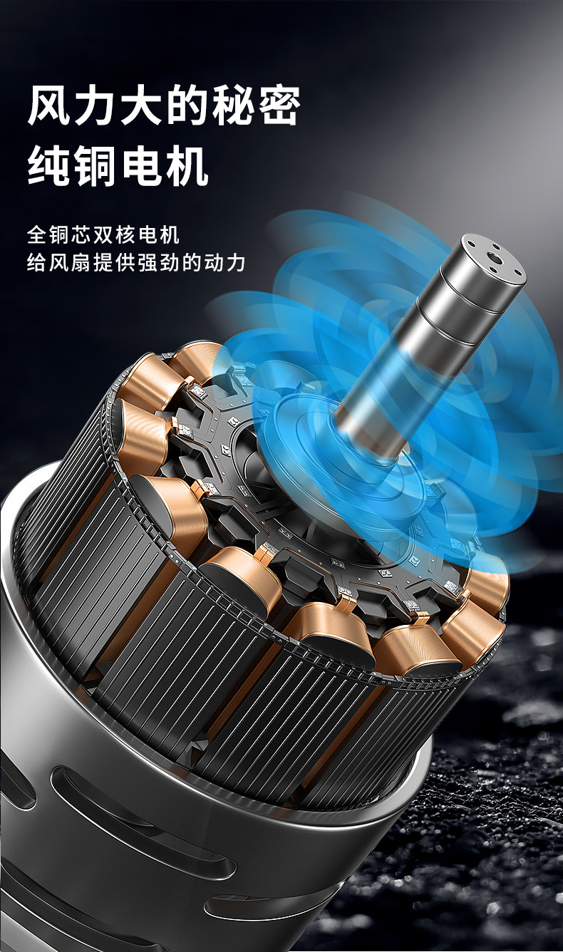 Car Fan Suction Cup Type Double-Head Electric Fan Multi-Function Car Charger 12V24V Universal High Wind Car Small Fan
