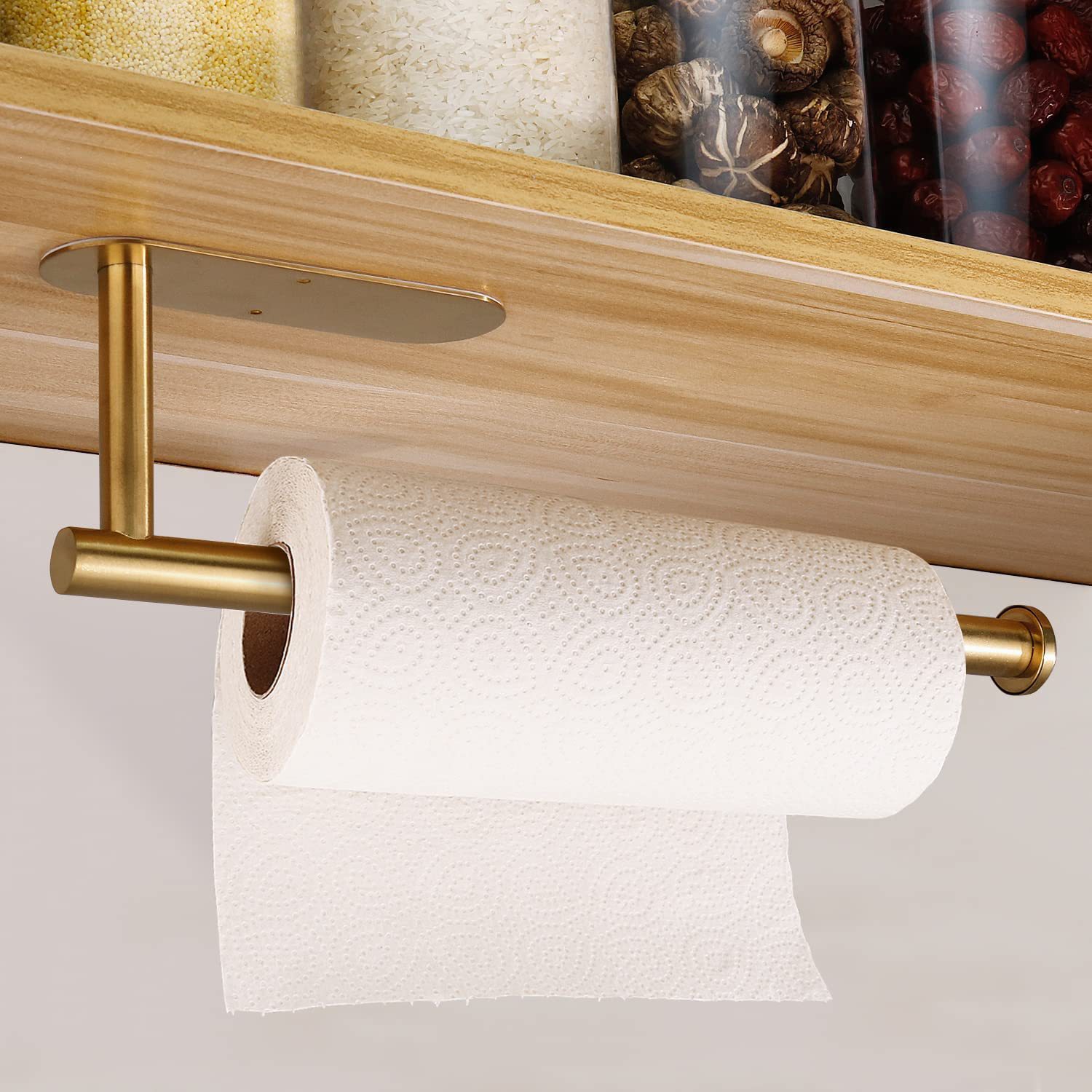 Estante de toallas de cocina de acero inoxidable sin claves sin perforación autoadhesivo tipo de pared metal negro americano estante de papel de baño