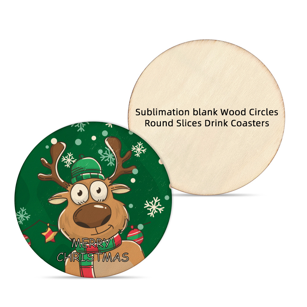 Fábrica directa almohadilla de taza de madera redonda / etiqueta de edad DLY material al por mayor