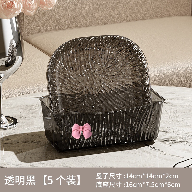 小熊奶油风水果盘家用塑料骨碟客厅餐桌小吃碟可爱菜碟盘子吐骨碟|undefined