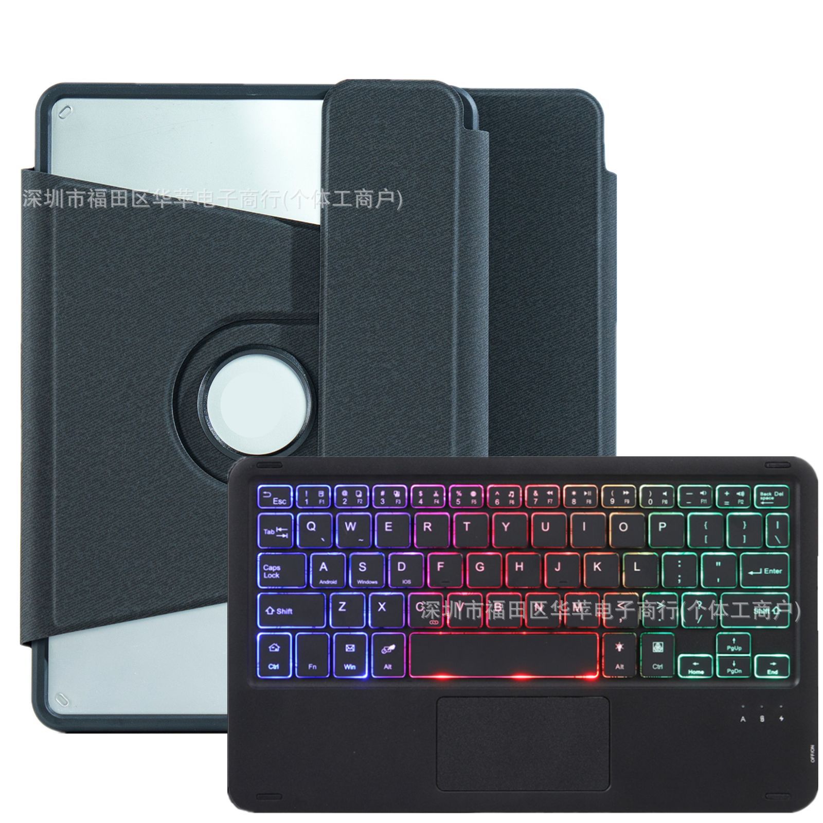 Adecuado para Xiaomi 6Pro RGB retroiluminación Bluetooth teclado funda de cuero Redmi SE11 acrílico giratorio 11.5 teclado funda