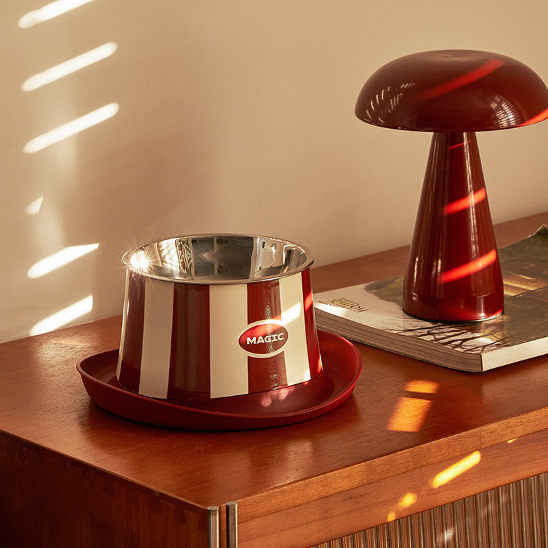 Pet de acero inoxidable cuello único protector de cuello anti-fugas de alimentos anti-cabotaje cuello de perros elevados protector de cuello anti-cabotaje cuello de gato