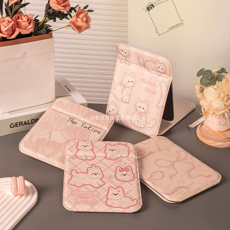 Симпатичные принты зеркала для макияжа складные маленькие зеркала в общежитии с студентом, чтобы взять с собой офисные столовые зеркала для макияжа зеркала