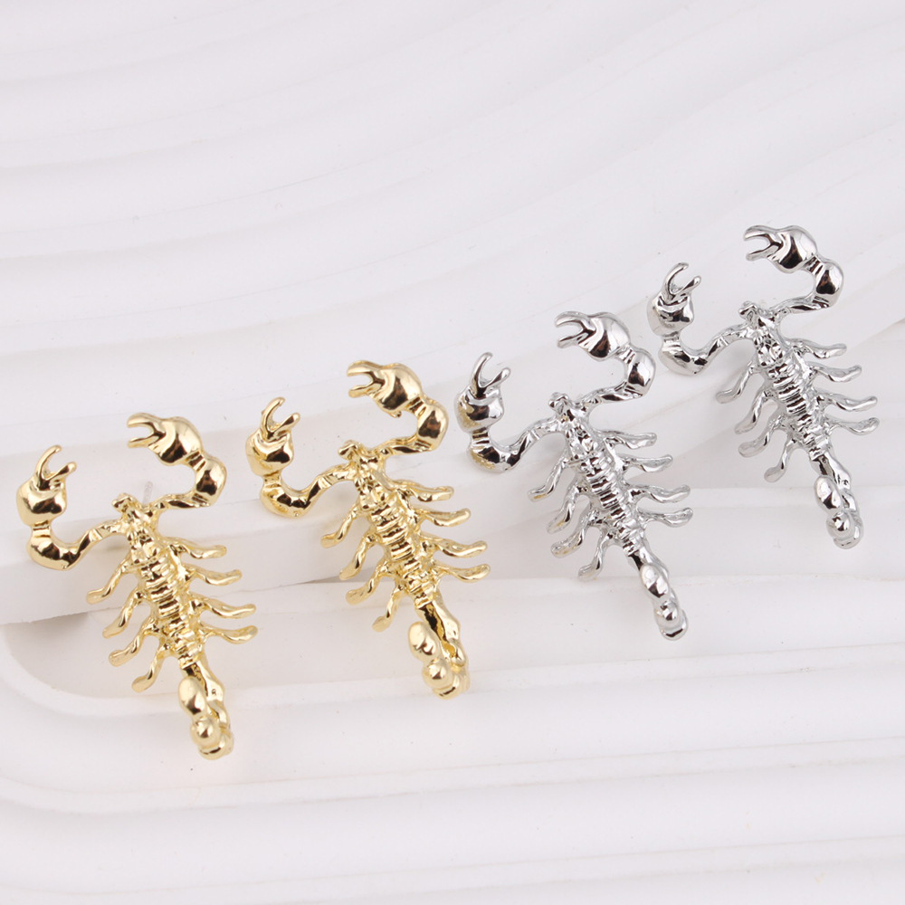 Scorpion Pattern Women's Gender 1 Pair IG Style Hip-Hop Scorpion Zinc Alloy Ear Studs