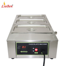 商用三缸數顯巧克力熱熔機 朱古力加熱保溫爐智能控溫融化鍋 直銷