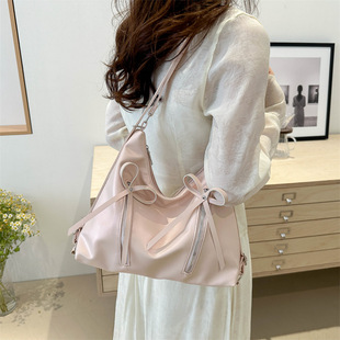 Cross-border Bow Backpack for Women 2024 New Fashion Korean Tote Bag Large Capacity Shoulder Bag Export