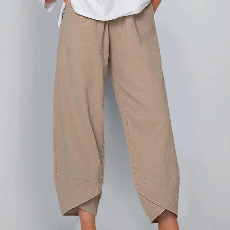 Amazon Aliexpress New Solid Color Plus-Size Women's Simple Loose Casual Cropped Pants Amazon Aliexpress New Solid Color Plus-Size Women's Simple Loose Casual Cropped Pants