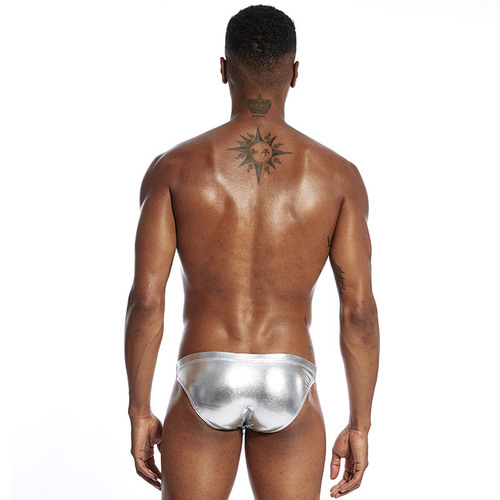 Foreign trade manufacturer Pinky senson men's briefs U-convex solid color low-waist sexy polyester patent leather underwear