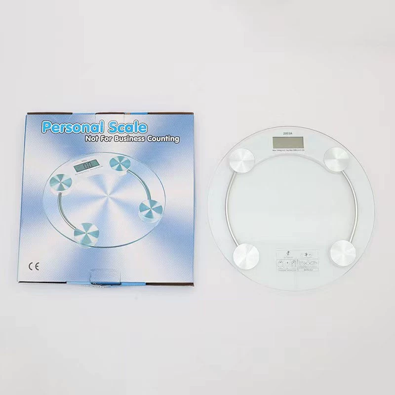 Оптовая продажа от производителя: электронные весы 2003a для измерения веса человека, круглые, стеклянные, для домашнего использования, для внешней торговли
