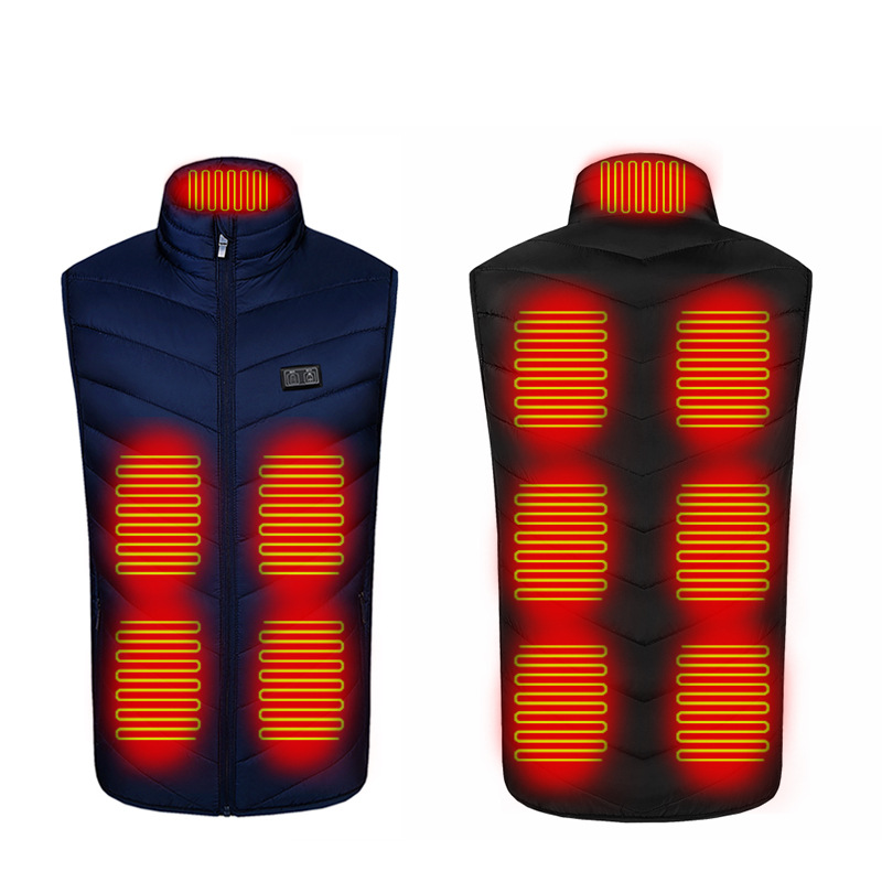 Transfronterizo Doble zona de control 5 Distrito 9 Distrito 11 distrito calefacción chaleco invierno de mediana edad y ancianos inteligente temperatura constante chaleco eléctrico al por mayor