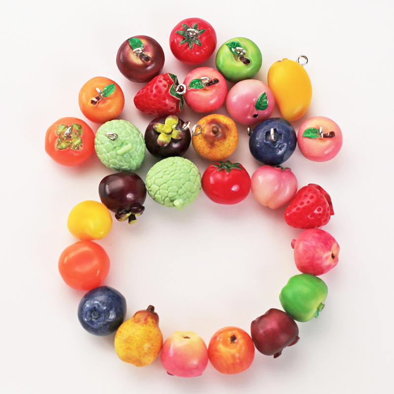 【Pierced/Through-Hole】Small Fruit 3D Realistic Apple Horn-Shaped Beads DIY Beaded Pendant Bracelet Chain Accessories 【Pierced/Through-Hole】Small Fruit 3D Realistic Apple Horn-Shaped Beads DIY Beaded Pendant Bracelet Chain Accessories