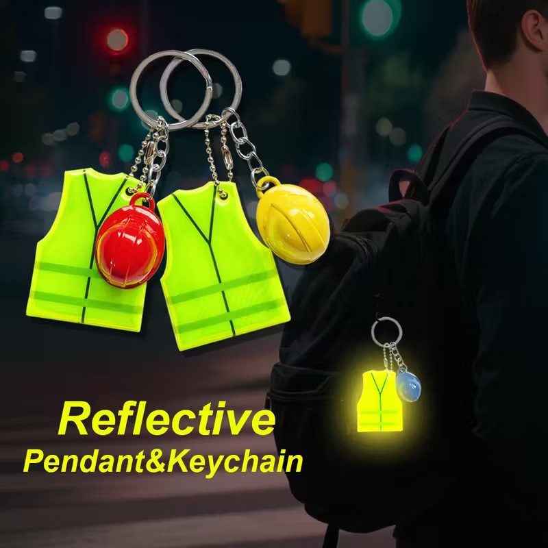 Reflective Pendant Vest Safety Vest for Night Travel Keychain Pendant Multi-Color Student Supplies Backpack Decoration Reflective Pendant Vest Safety Vest for Night Travel Keychain Pendant Multi-Color Student Supplies Backpack Decoration