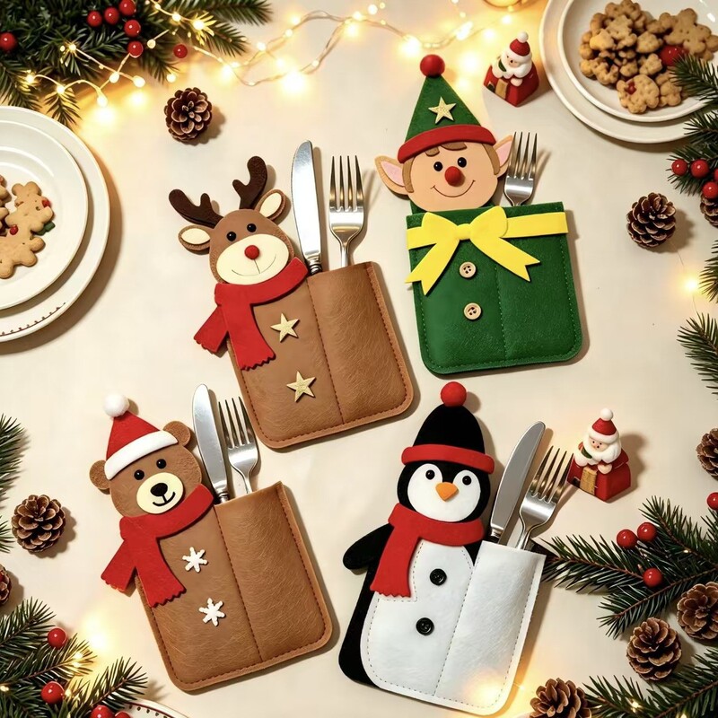 New Christmas Decorations New Santa Claus Cutlery Set Christmas Table Cartoon Cutlery Bag Wholesale New Christmas Decorations New Santa Claus Cutlery Set Christmas Table Cartoon Cutlery Bag Wholesale
