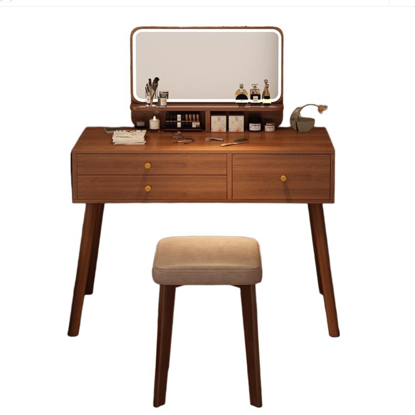 Nuevo estilo chino dormitorio moderno y simple 2025 nuevo lujo ligero de alta sensación de escritorio pequeño mesas de maquillaje en uno