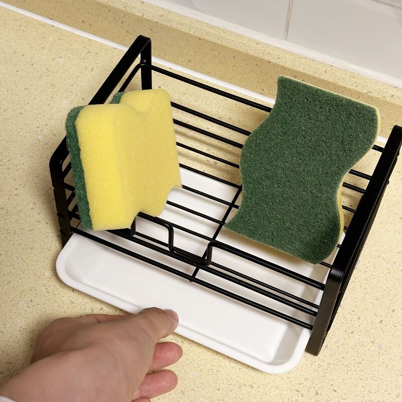 Windowsill Storage Rack Multi-functional Sponge Draining Rack Punch-free Kitchen Household Rag Soap Steel Wire Ball Storage Rack