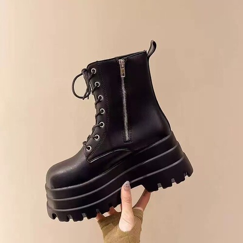 Cos height-increasing shoes 20cm height-increasing and leg-displaying thin soles 8cm British style thick soles New style short boots Short Martin boots