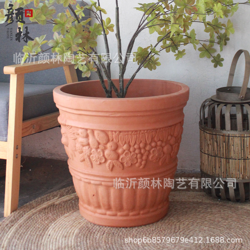 maceta de cerámica roja maceta de barro maceta de terraza maceta de gran tamaño maceta de gran tamaño