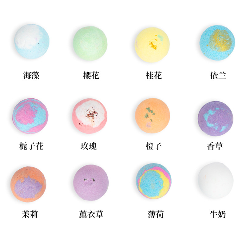 跨境爆炸乾花泡澡球浴鹽球套盒沐浴精油泡泡浴日本bath bombs