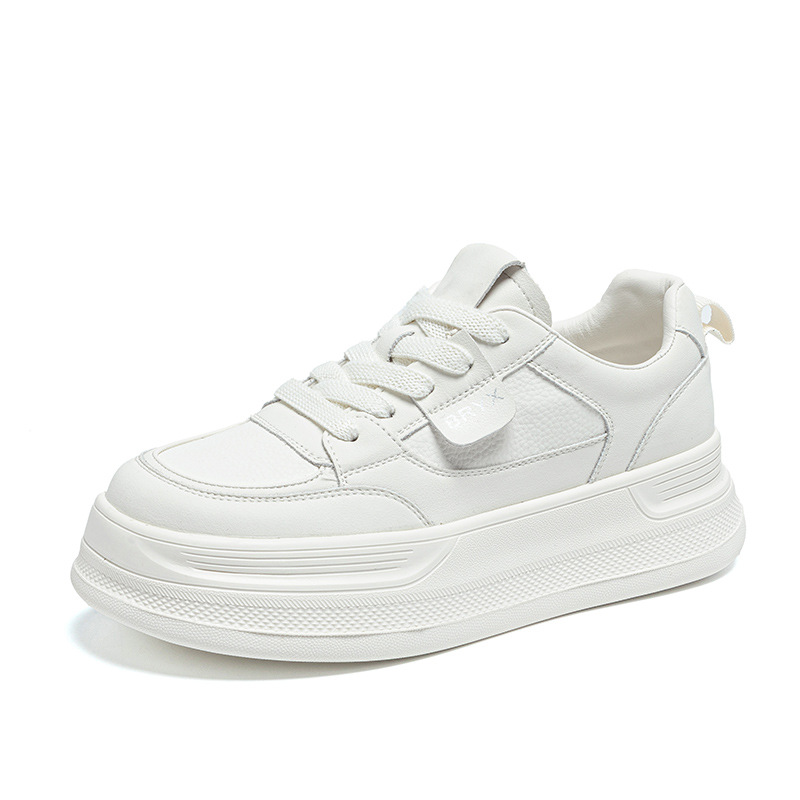 Women's White Platform Trainers Breathable Lightweight Sneakers_voghion.com
