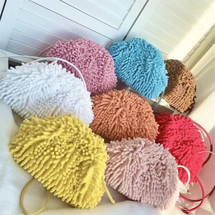 Autumn and Winter new mop plush cloud bag candy color dumpling bag cute fashion cotton candy clutch messenger bag