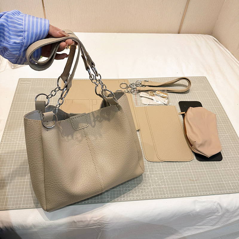 Nuevo bolso hecho a mano moda DIY material bolsa casera de Cercanías de gran capacidad bolso de las mujeres textura avanzada hombro bolsa