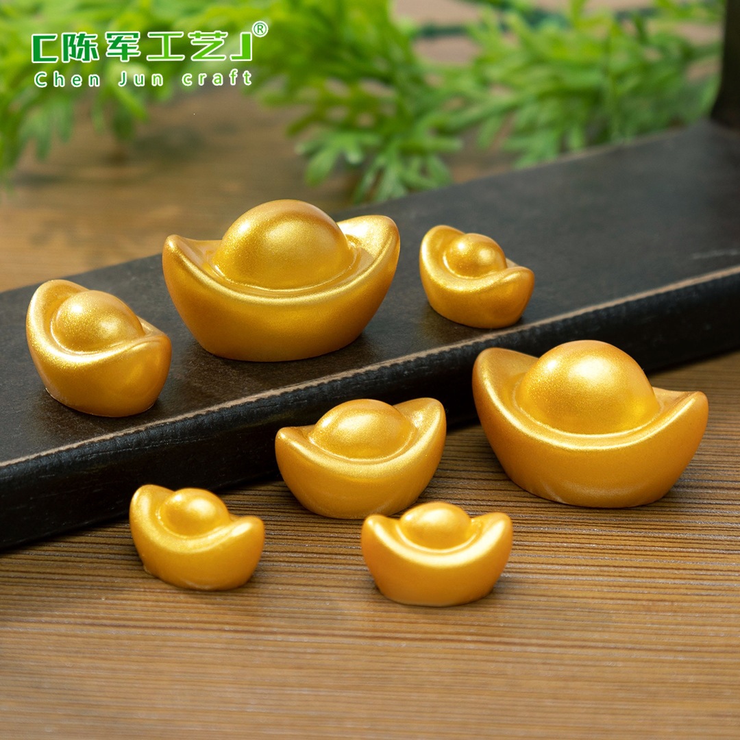 微景观新年招财金色大中小元宝 diy装饰品配件迷你桌面微缩小摆件