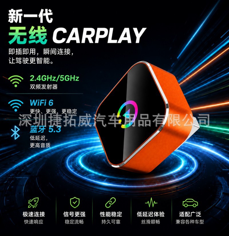 Cross-Border Car-Mounted Carplay Apple Android Auto Apple Car-Machine Connectivity Box Two-In-One Wireless Carplay