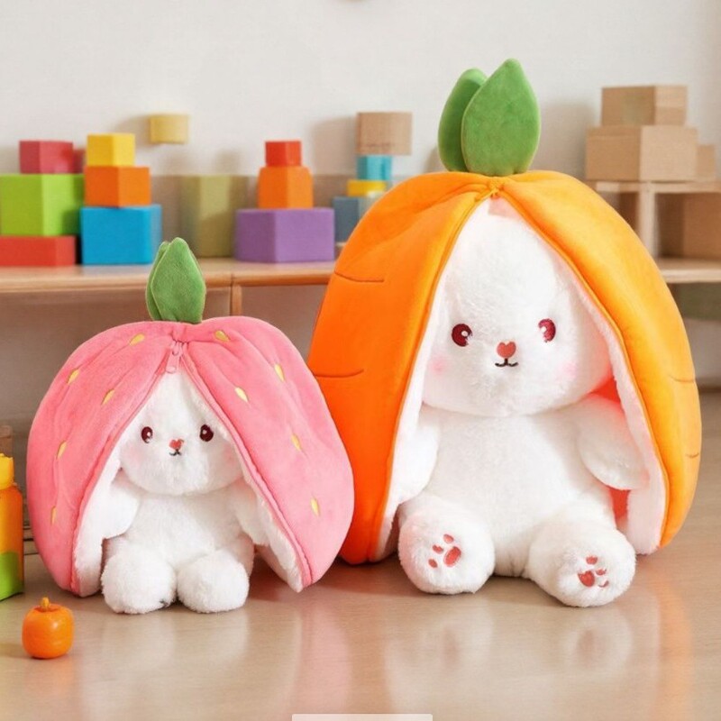 Internet Celebrity Cute Strawberry Carrot Transformed into Fruit Rabbit Doll Plush Toy Doll Pillow Birthday Gift Pillow Internet Celebrity Cute Strawberry Carrot Transformed into Fruit Rabbit Doll Plush Toy Doll Pillow Birthday Gift Pillow