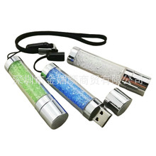 外贸施华洛世奇水晶U盘时尚商务婚庆礼品优盘USB碎钻发光圆柱U盘