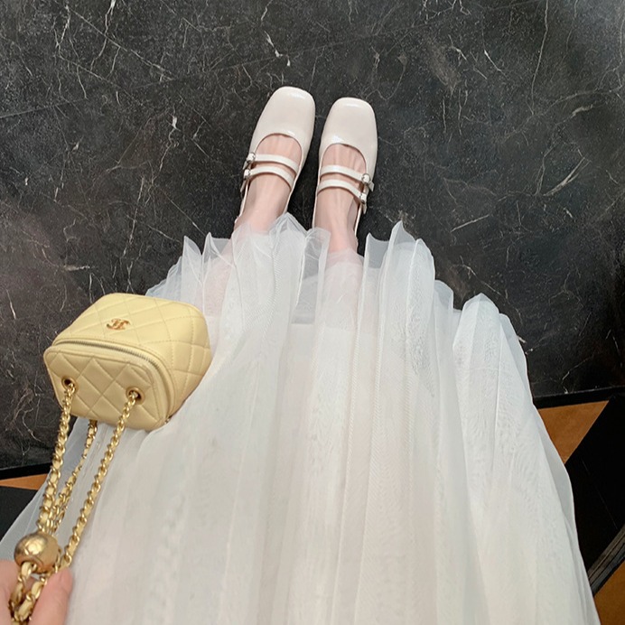 2024 verano nuevo estilo de retro retro retro cabeza cuadrada superficial doble botón sandalias mary-zhen