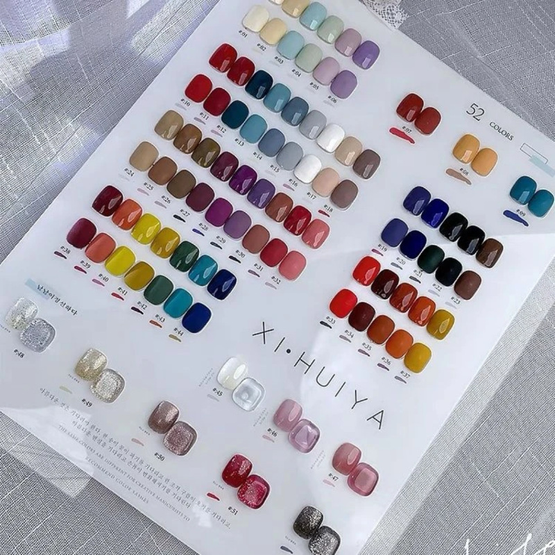 Mingyi 52 Color Nail Polish Glue Nail Art Shop suit Glue High-end Solid Color Nail Polish White in Autumn and Winter