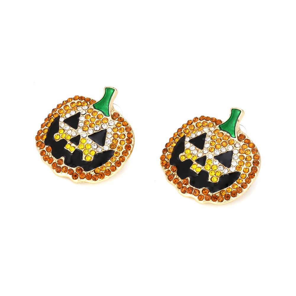 Fashion Pumpkin Alloy Rhinestones Womenu0027S Earrings 1 Pair