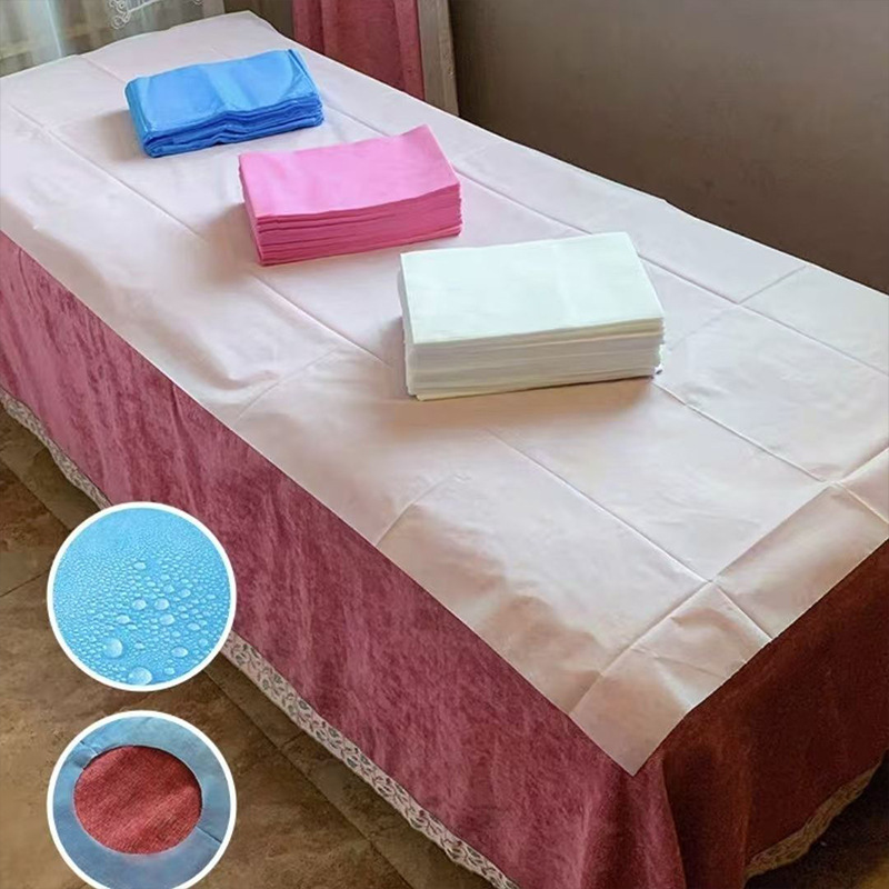 Wholesale Disposable Bed Sheets, Waterproof, Oil-Proof, Thickened, Breathable, Beauty Salon Bed Sheets with Holes, Non-Woven Massage Mattress Sheets