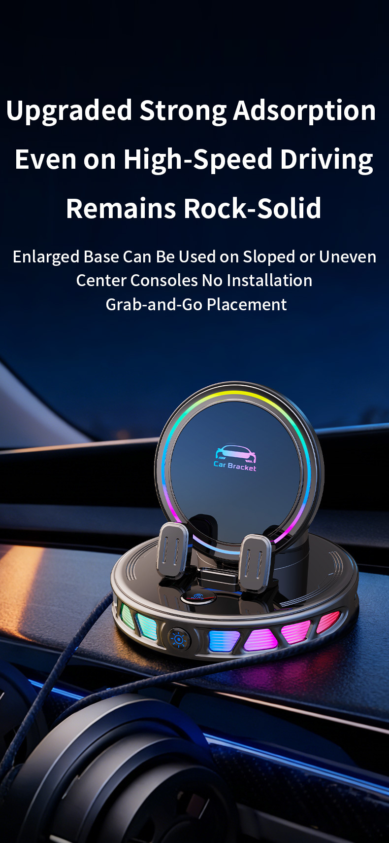 Cross-Border Hot-Selling Car-Mounted Smart Electric Phone Holder with Wireless Charging, Stable Navigation Support for the Dashboard