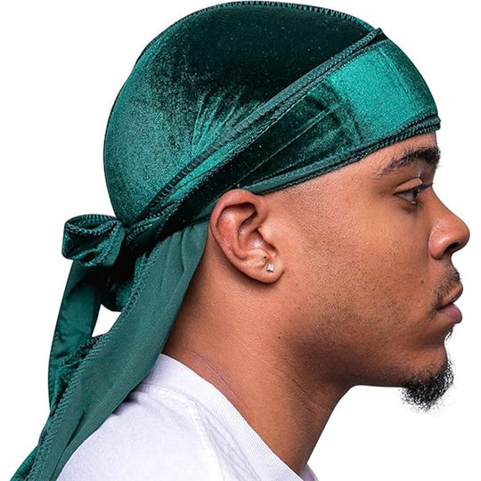 Amazon's Best Selling Velvet Long Tail Pirate Hat European and American Hip-Hop Oversized Turban Hat Durag