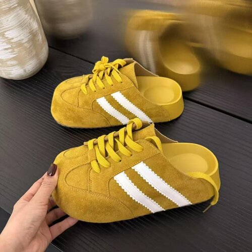 2025 Spring Fashion Korean Style Strap Casual Versatile Thick Sole Height Head Covering Slippers Bergen Shoes