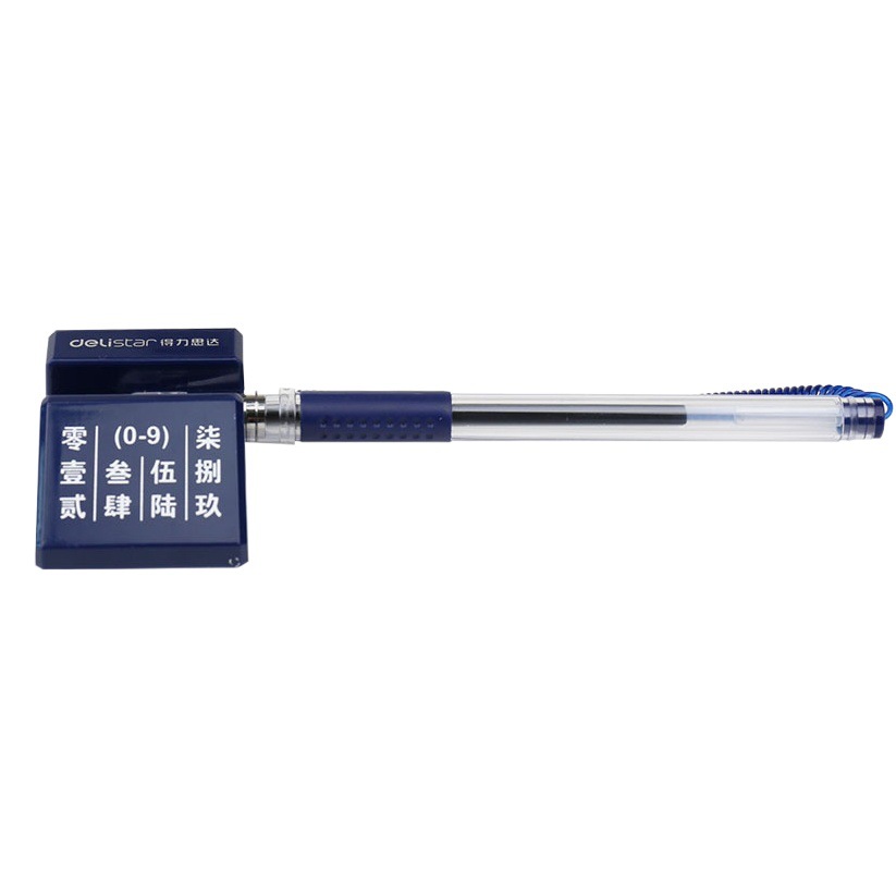Deli 6790 pen gel pen office business water pen fixed signature pen office desktop bank bar with rope