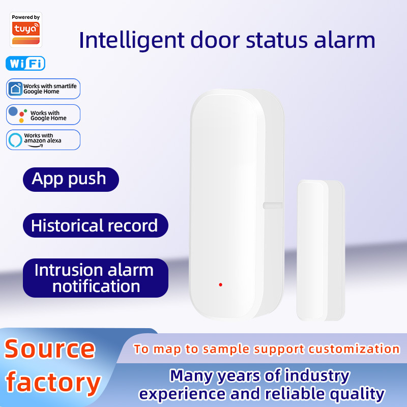 Tuya Wifi Smart Door Magnetic Switch Sensor Home Automatic Safety Alarm Electric Door and Window Anti-Theft Door Magnet