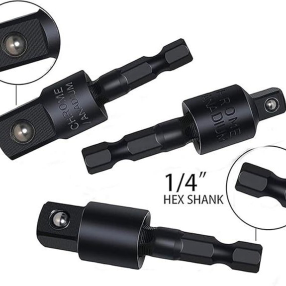 360 grados mango hexagonal giratorio cabeza cuadrada biela lote de aire giratoria llave de tubo 1/2 3/8 1/4 conector de conversión